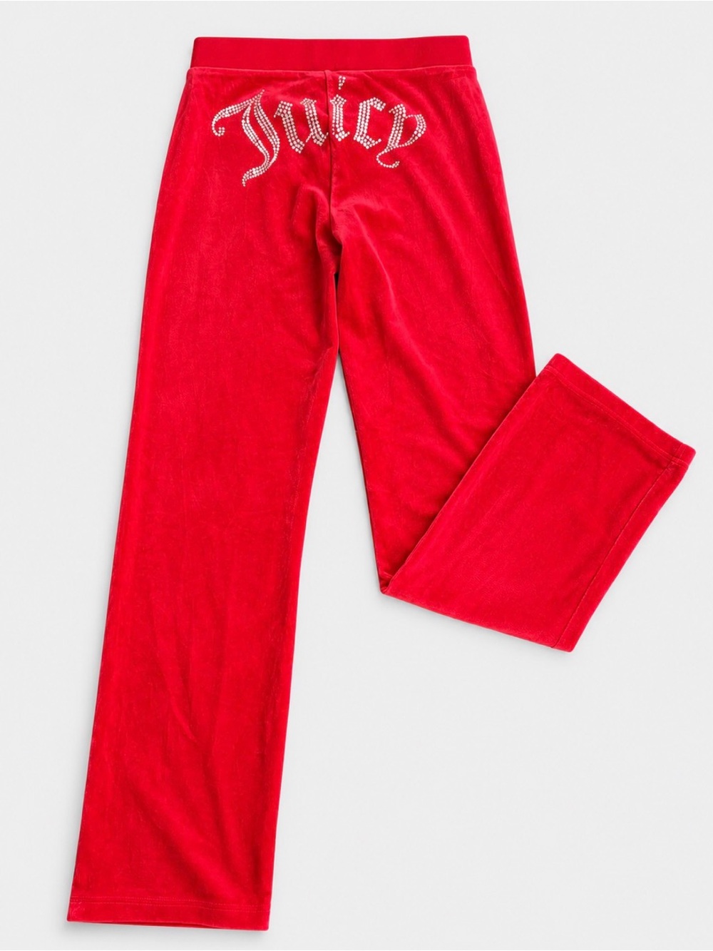 Juicy Couture Red Velour Bedazzle Low Rise Pants XS